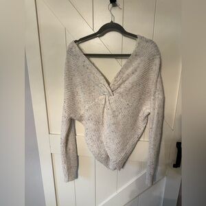 Francesca’s Harper heritage off the shoulder sweater.
